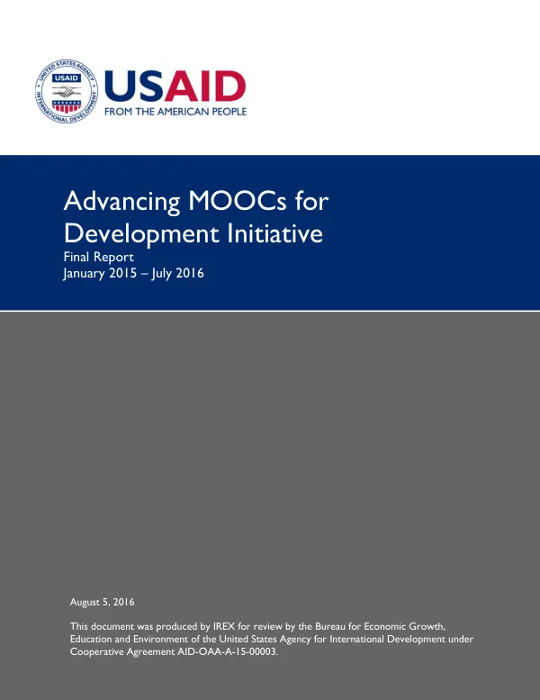 Advancing MOOCs for Development Initiative Final Report