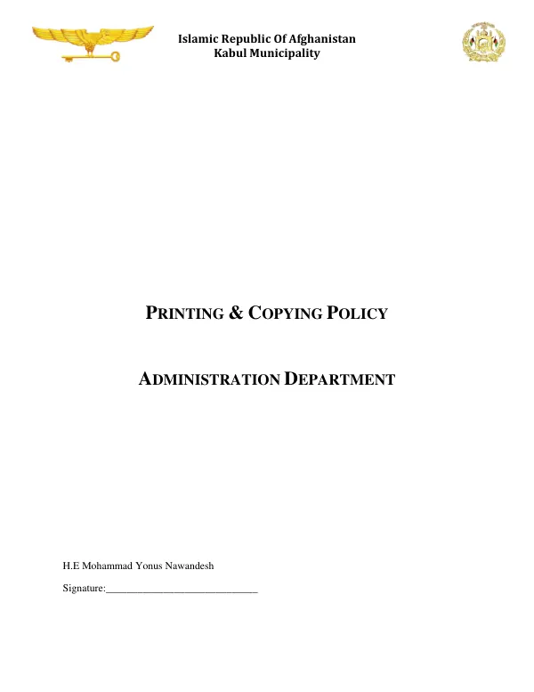 Printing & Copying Policy
