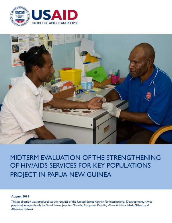 Midterm Evaluation of the Strengthening of HIV/AIDS Services for Key Populations Project in Papua New Guinea
