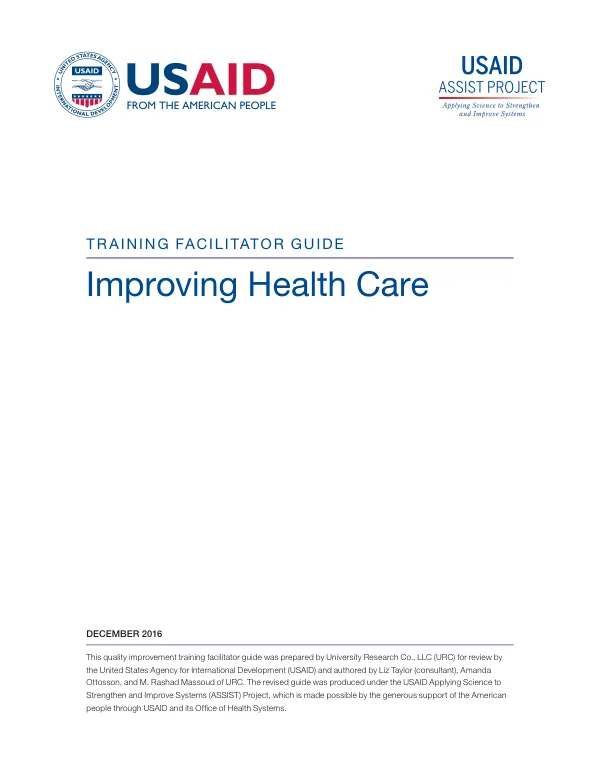 Improving Health Care Training Facilitator Guide