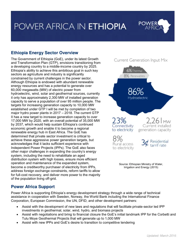Ethiopia Energy Sector Overview