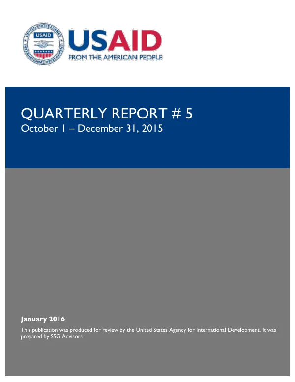 Quarterly Report #5: October 1 – December 31, 2015