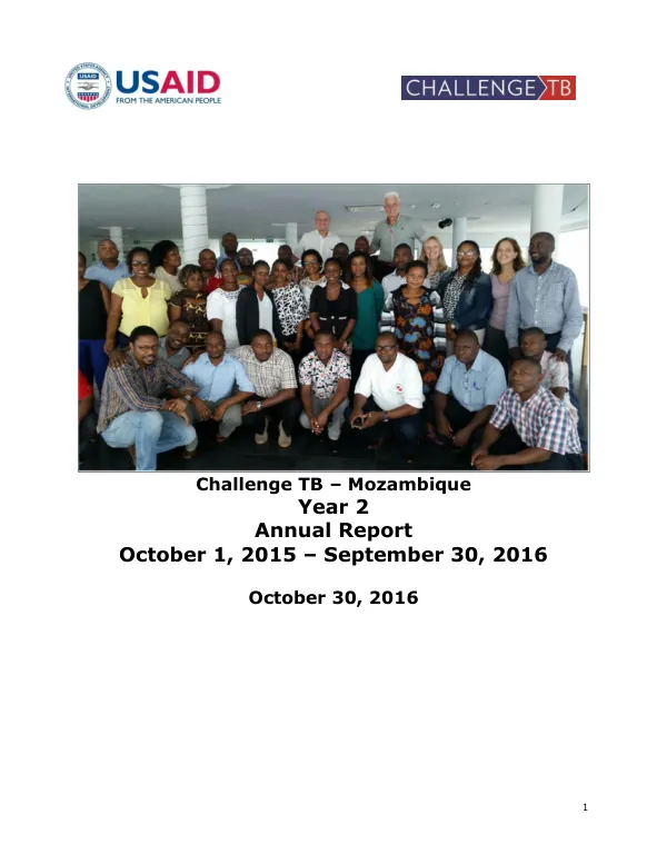 Annual Report: Challenge TB – Mozambique Year 2