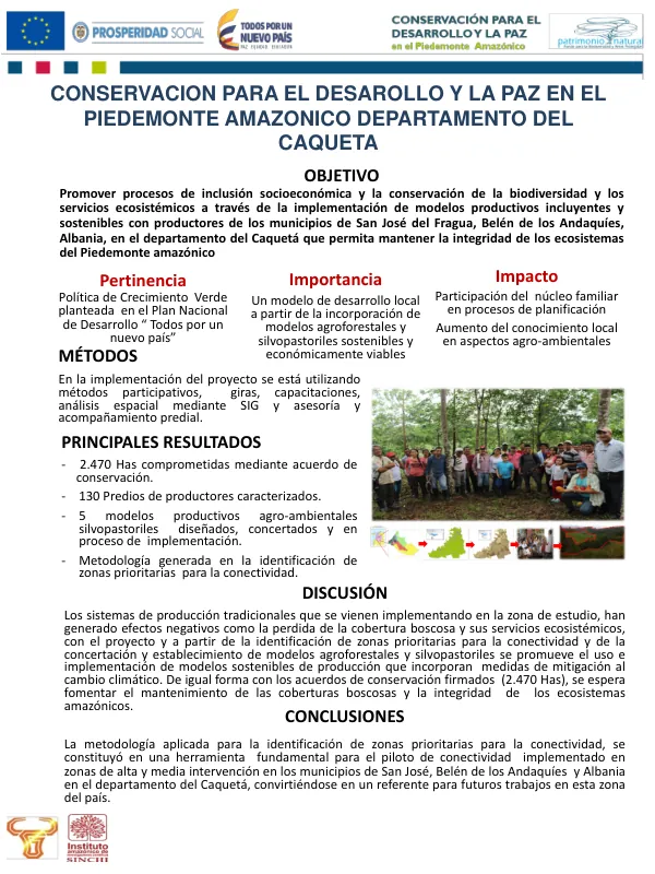 Conservacion para el Desarrollo y la Paz en el Piedemonte Amazonico del Departamento del Caquetá