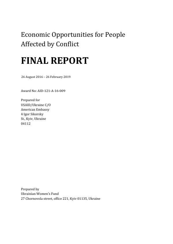 Economic Opportunities for People Affected by Conflict