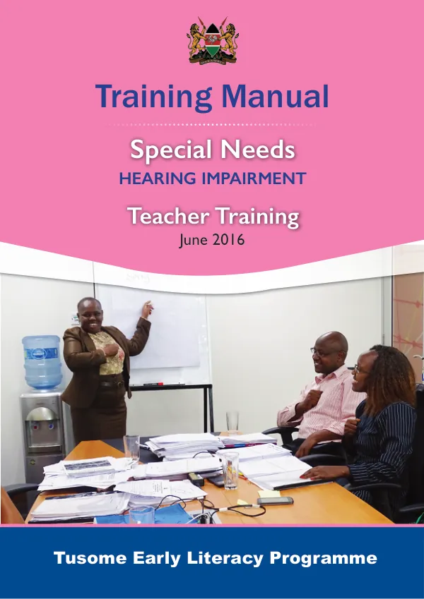 Tusome Early Literacy Programme Training Manual