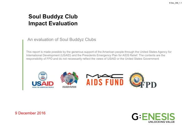 Impact Evaluation of Soul Buddyz Clubs