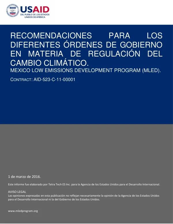 Recomendaciones para la regulación del cambio climático