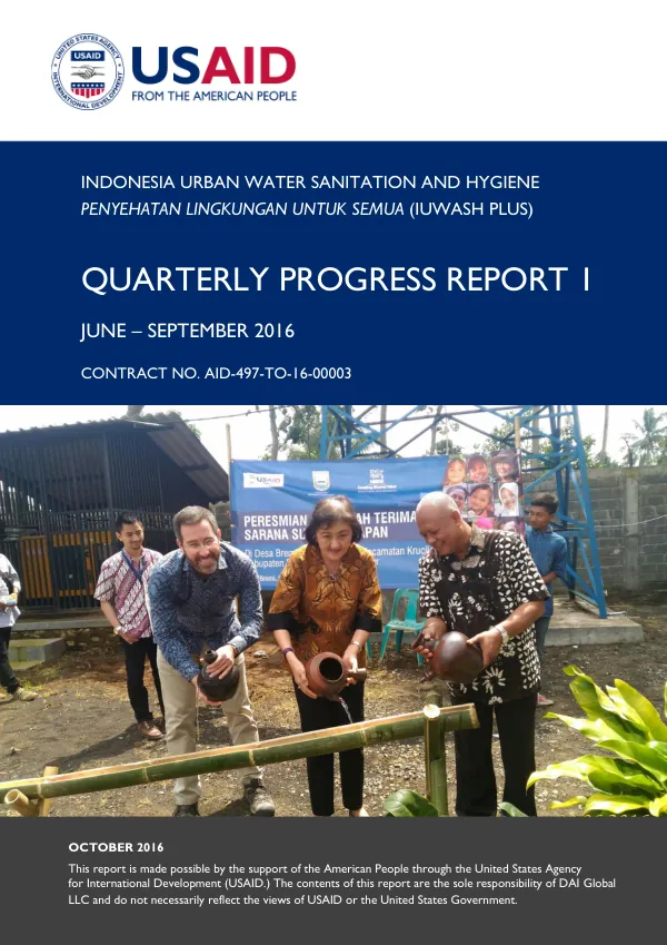 Quarterly Progress Report 1: June – September 2016