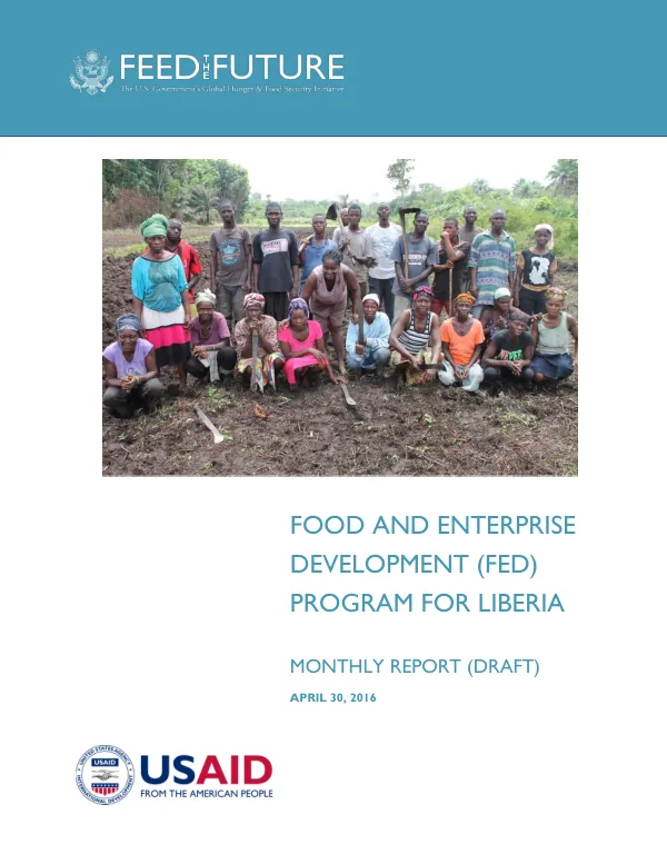 Final Performance Evaluation of the Food and Enterprise Development (FED) Program in Liberia