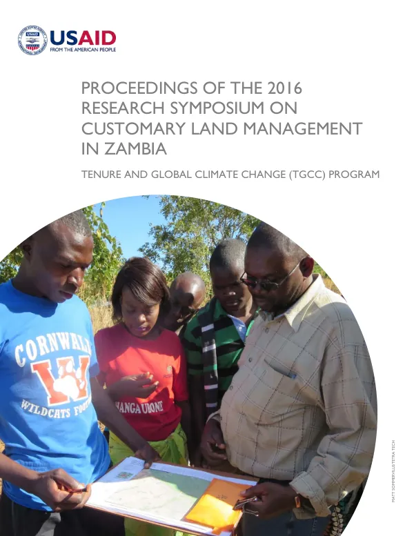 Proceedings of the 2016 Research Symposium on Customary Land Management in Zambia