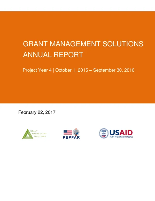 Annual Report: Grant Management Solutions