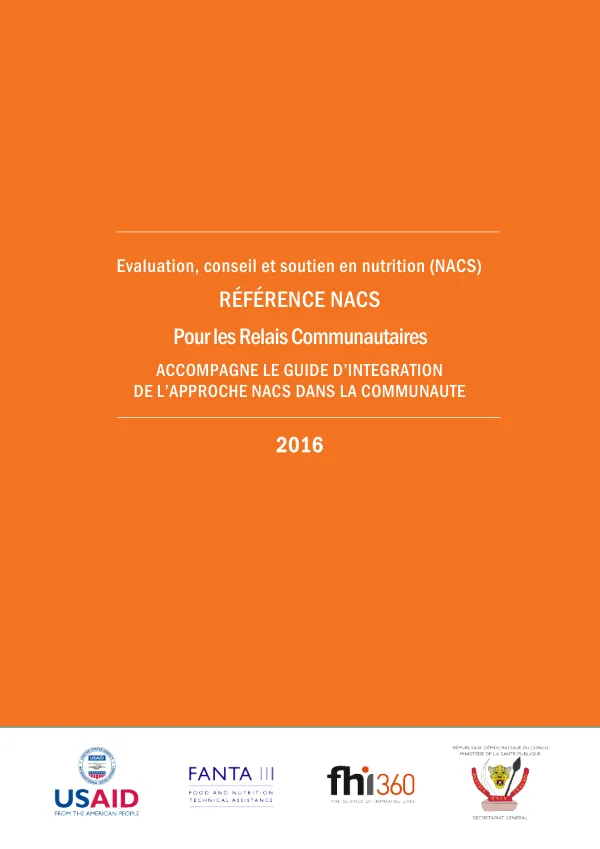Guide de Formation Sur L’approche Communautaire Référence NACS Abrégé Pour les Relais Communautaires