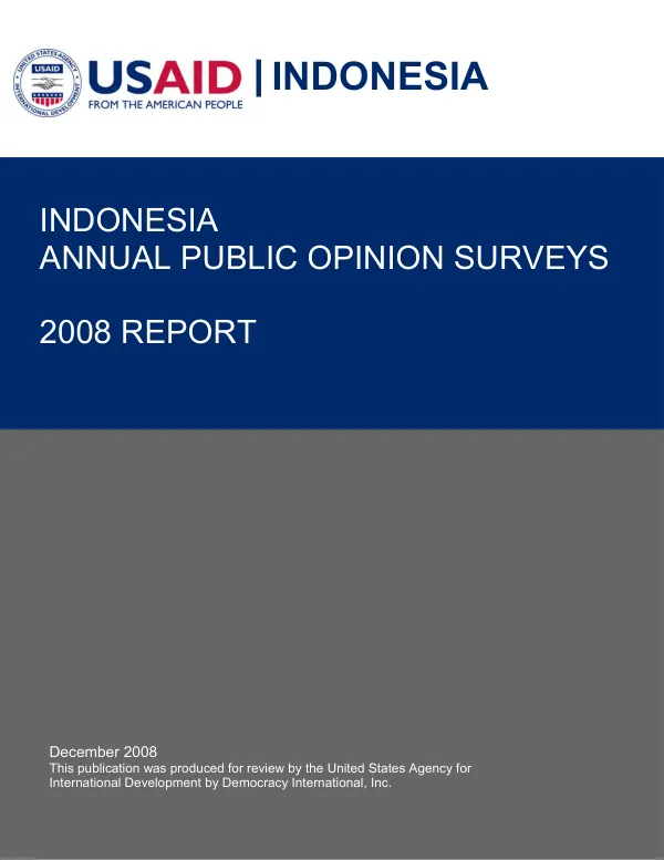 Indonesia annual public opinion surveys : 2008 report