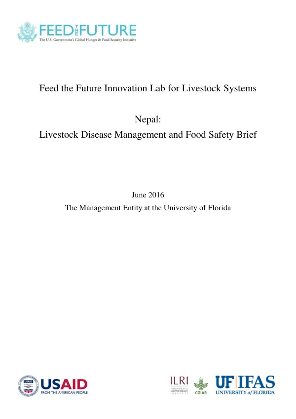 Livestock Disease Management and Food Safety Brief