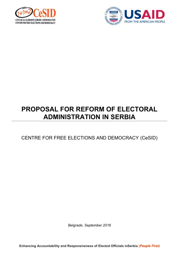 Enhancing Accountability and Responsiveness of Elected Officials in Serbia (People First)