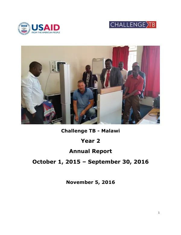 Annual Report: Challenge TB - Malawi Year 2