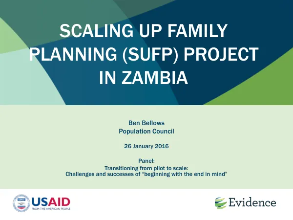 Scaling Up Family Planning (SUFP) Project in Zambia