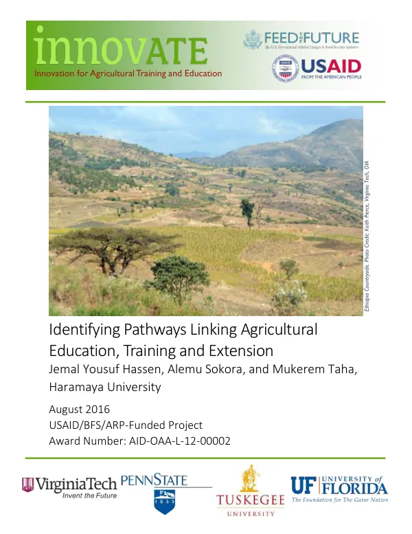 Innovation for Agricultural Training and Education: Identifying Pathways Linking Agricultural Education, Training and Extension