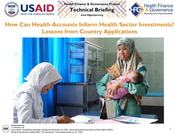 Health Accounts: A Tool for Resource Mobilization and Pooling