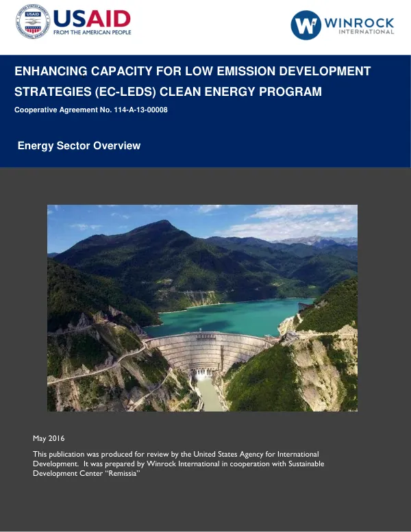Enhancing Capacity for Low Emission Development Strategies (EC-LEDS) Clean Energy Program: Energy Sector Overview