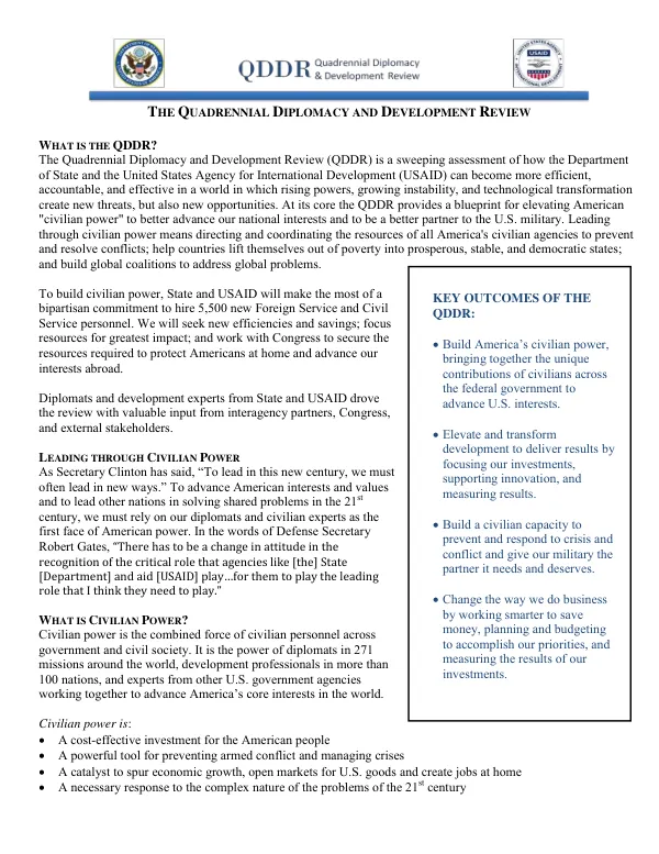 Quadrennial Diplomacy and Development Review