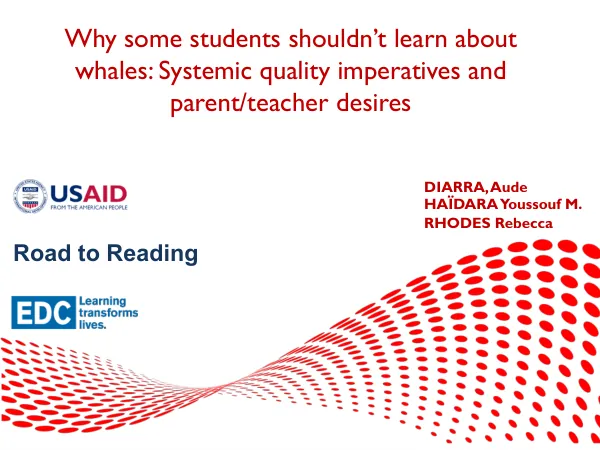 Why some students shouldn’t learn about whales: Systemic quality imperatives and parent/teacher desires