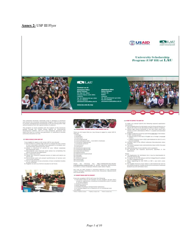 Annex 2: USP III Flyer