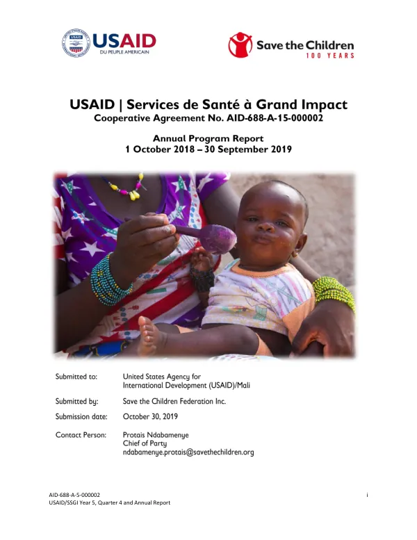 USAID/SSGI Year 5, Quarter 4 and Annual Report