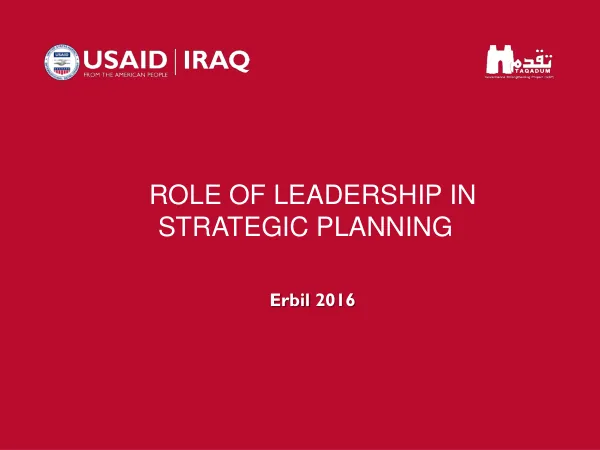 Role of Leadership in Strategic Planning