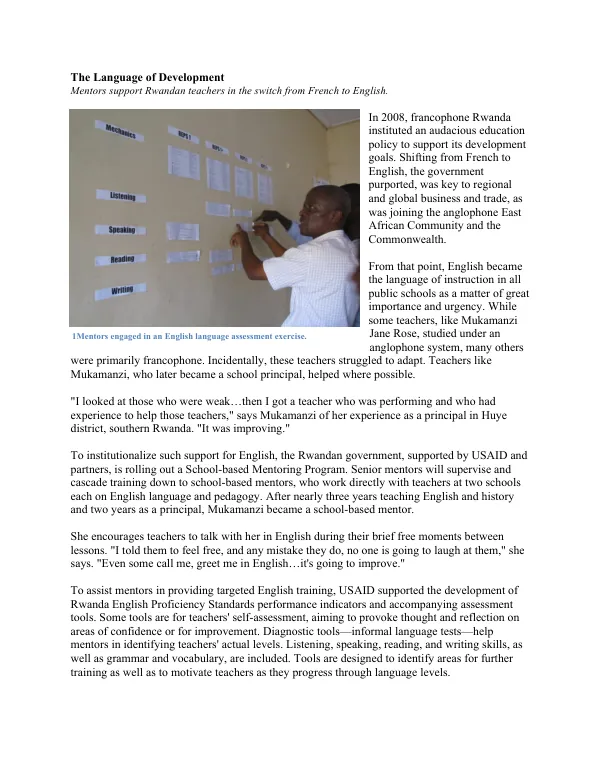 The Language of Development