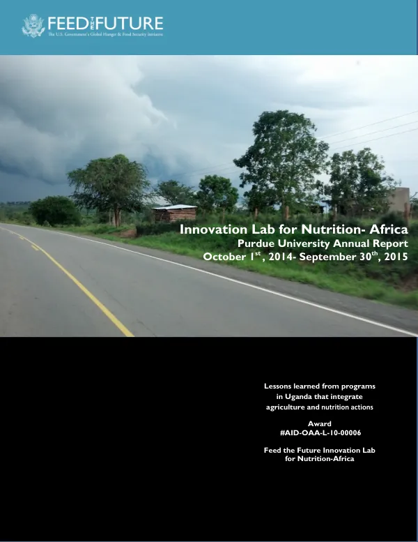 Innovation Lab for Nutrition-Africa: Purdue University Annual Report Year 5 (2014-2015)