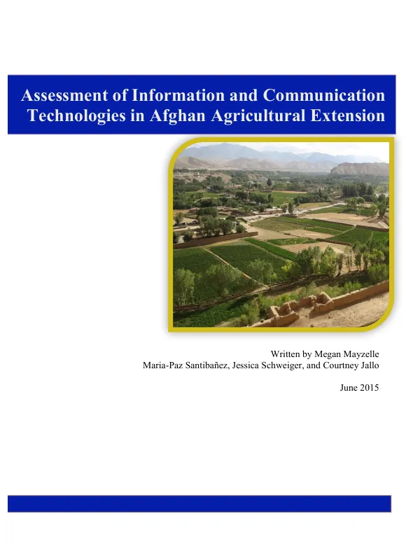 Assessment of Information and Communication Technologies in Afghan Agricultural Extension