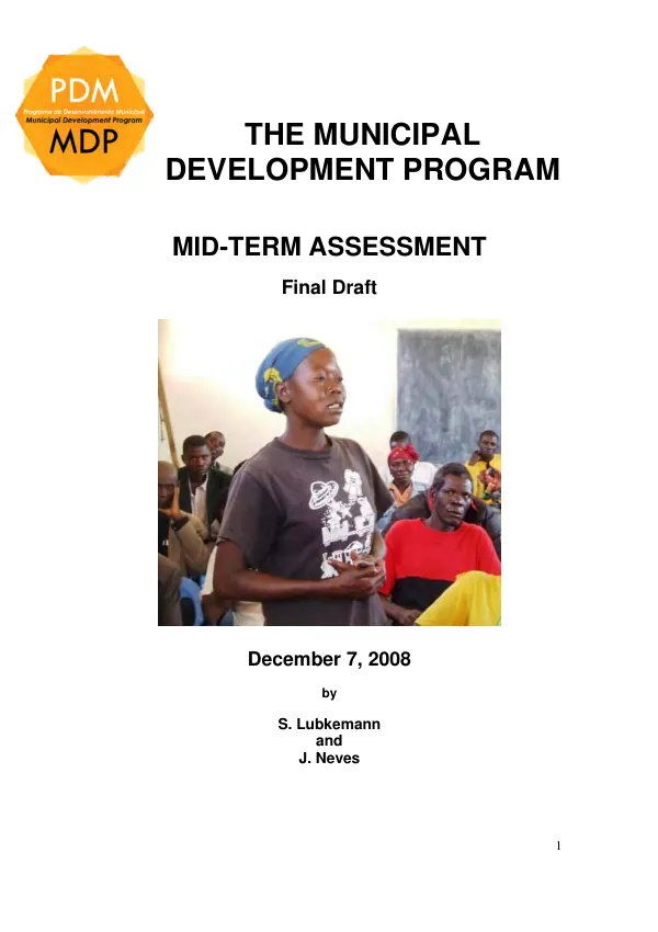 The municipal development program : mid-term assessment
