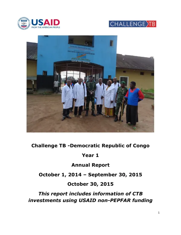 Annual Report: Challenge TB -Democratic Republic of Congo Year 1