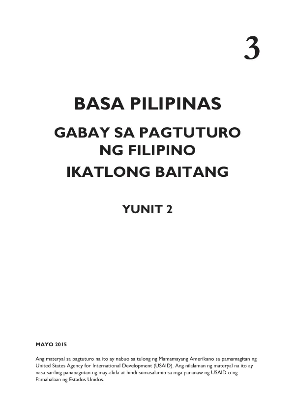 Gabay sa Pagtuturo ng Filipino: Ikatlong Baitang