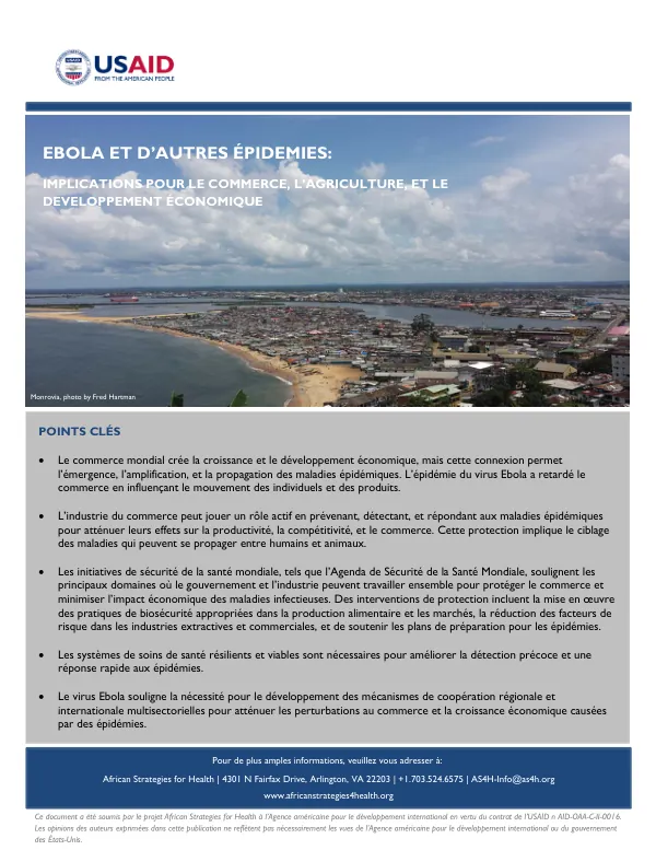 Ebola et d'autres épidémies: implications pour le commerce, l'agriculture et le développement économique
