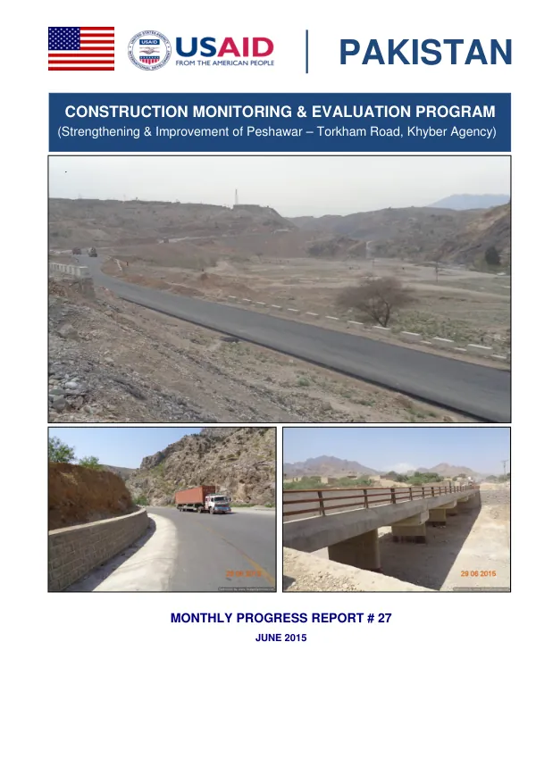 Construction Monitoring & Evaluation Program (Strengthening & Improvement of Peshawar – Torkham Road, Khyber Agency)
