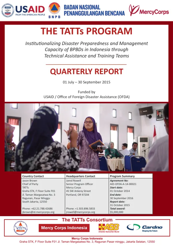 TATTs Quarterly Report: July-Sept 2015