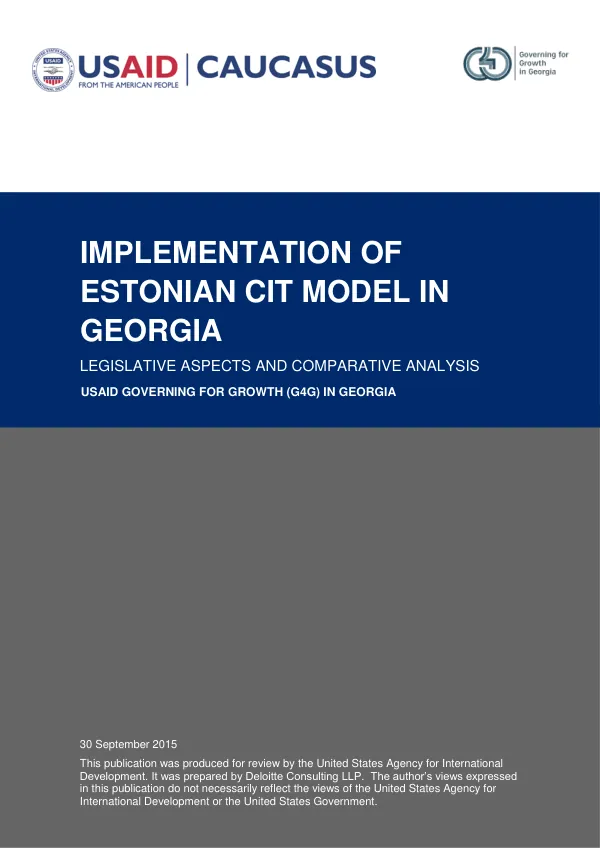 Implementation of Estonian CIT Model in Georgia