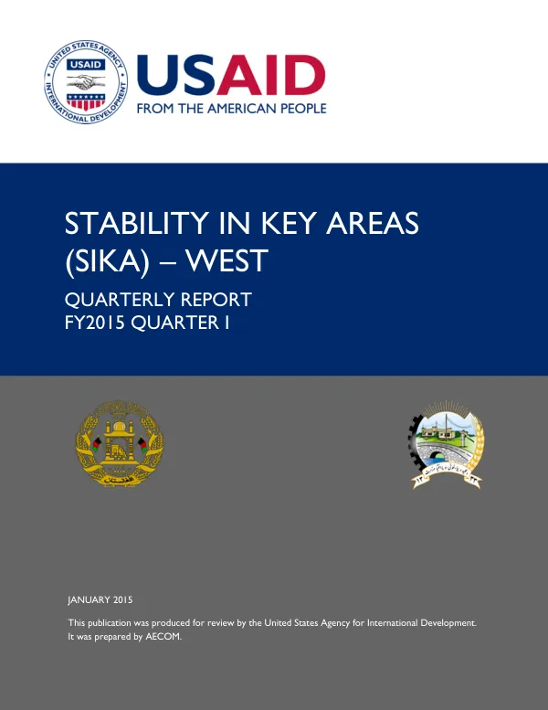 Stability In Key Areas (SIKA) – West / Quarterly Report – FY2015 Q1