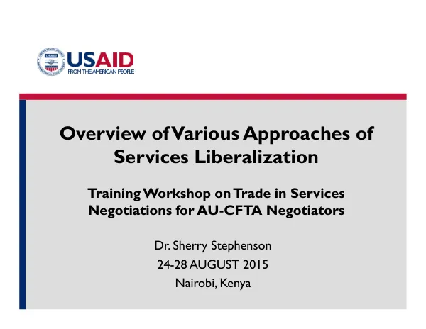 Training Workshop on Trade in Services Negotiations for AU-CFTA Negotiators