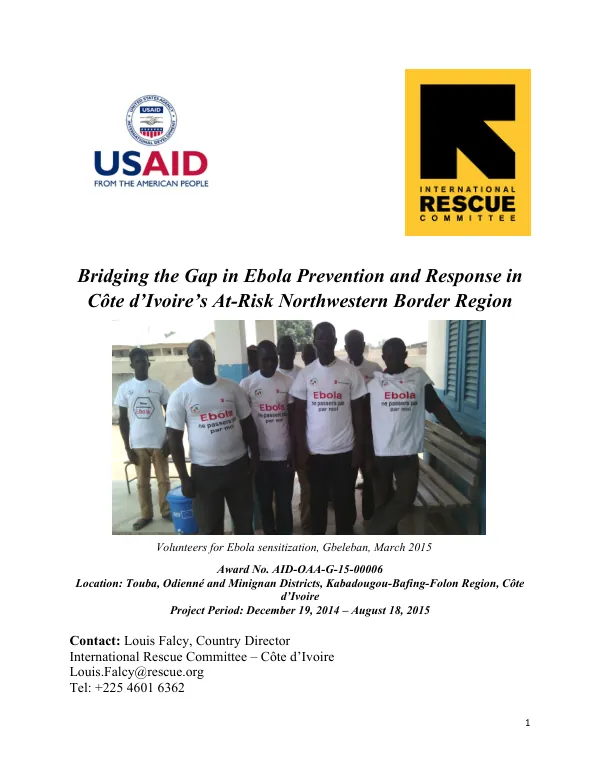 Bridging the Gap in Ebola Prevention and Response in Côte d'Ivoire’s At-Risk Border Region