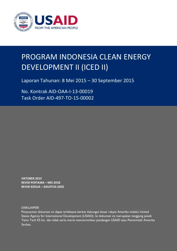 Laporan Tahunan ICED II, 8 Mei – 30 September 2015