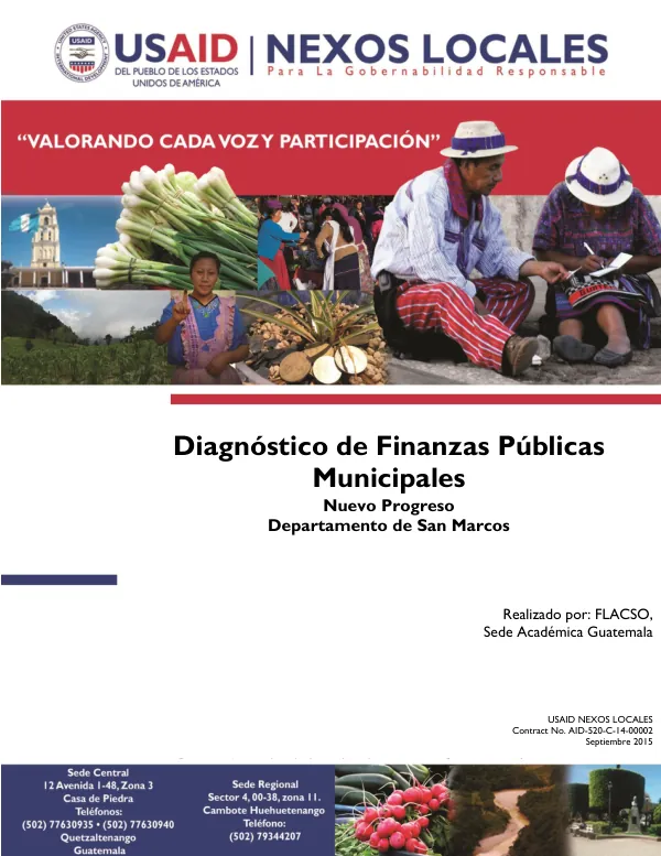 Diagnóstico de Finanzas Públicas Municipales Nuevo Progreso Departamento de San Marcos