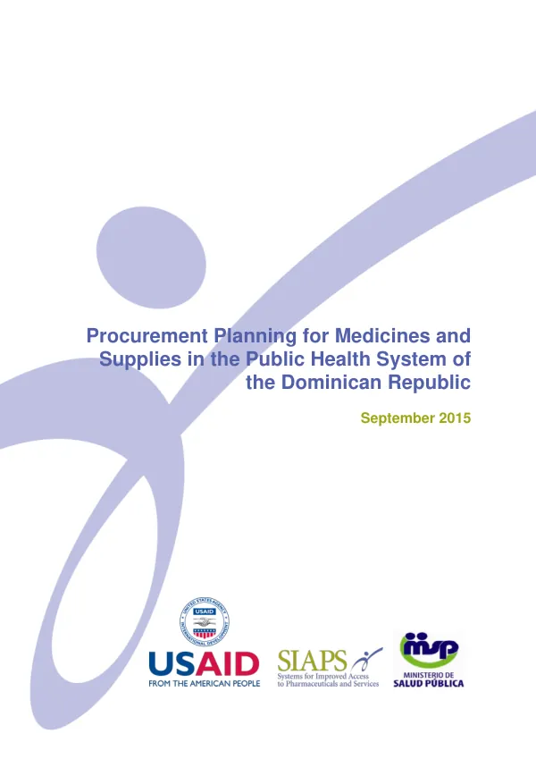 Procurement Planning for Medicines and Supplies in the Public Health System of the Dominican Republic