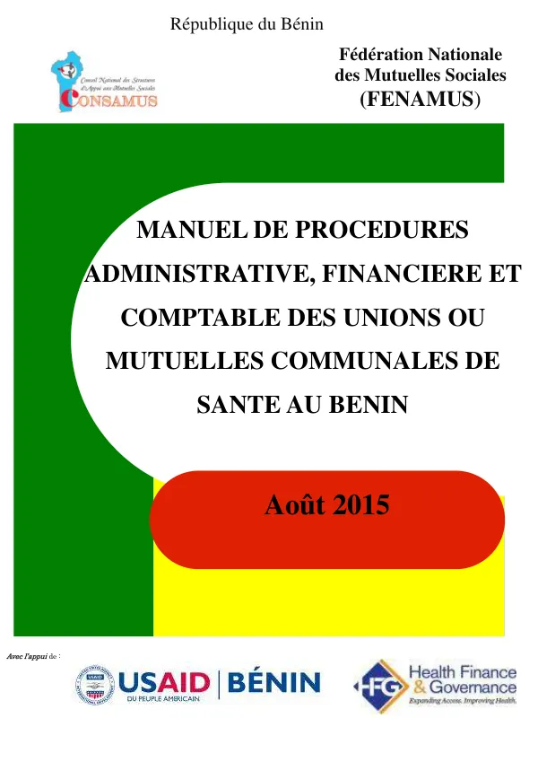 Manuel des procédures des mutuelles de santé au Bénin
