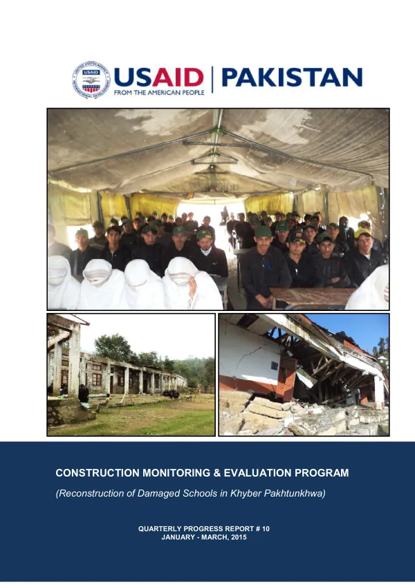 Construction Monitoring & Evaluation Program (CMEP) Quarterly Progress Report #10