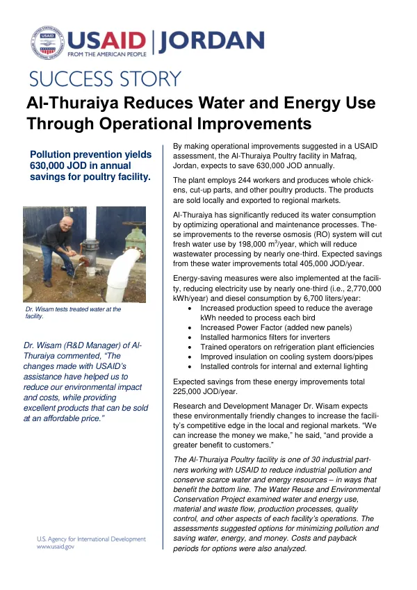 Al-Thuraiya Reduces Water and Energy Use Through Operational Improvements