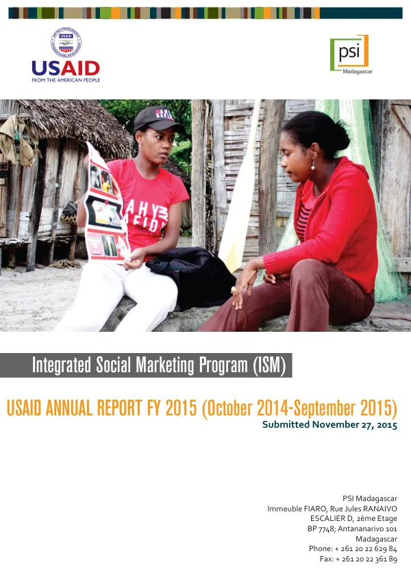 USAID/USAID/USAID Annual Report FY 2015 (October 2014-September 2015)